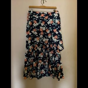Gap floral ruffle wrap skirt